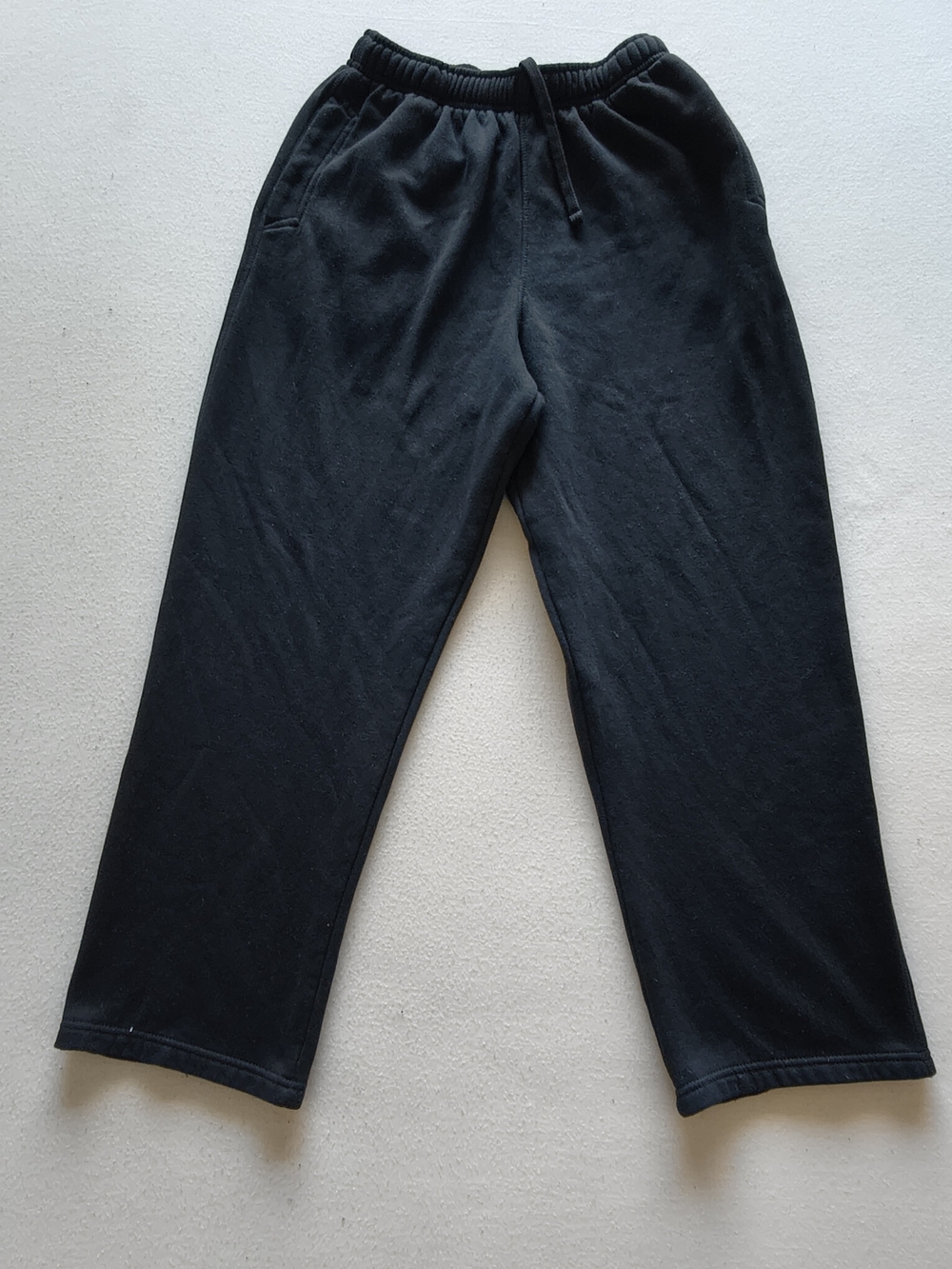 Athletic Works Black Baggy Straight-Leg Fleece Sweatpants Men’s Medium